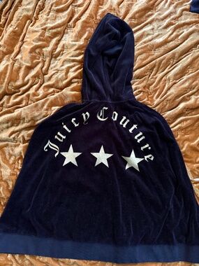RARE Juicy Couture Velour CAPE with Gold Foil Branding
